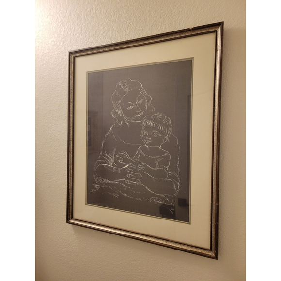 Joseph Wolins Black And White "Mother And Child" Lithograph Signed 133/250 w/COA - Picture 3 of 9